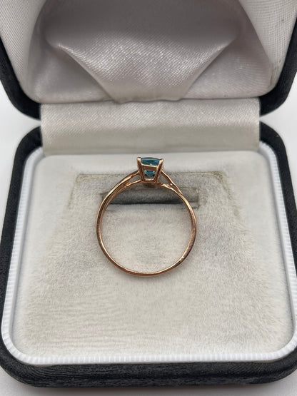 9ct rose gold topaz ring