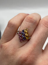 Load image into Gallery viewer, 9ct gold sapphire, tanzanite and diamond ring
