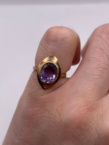 9ct gold amethyst ring