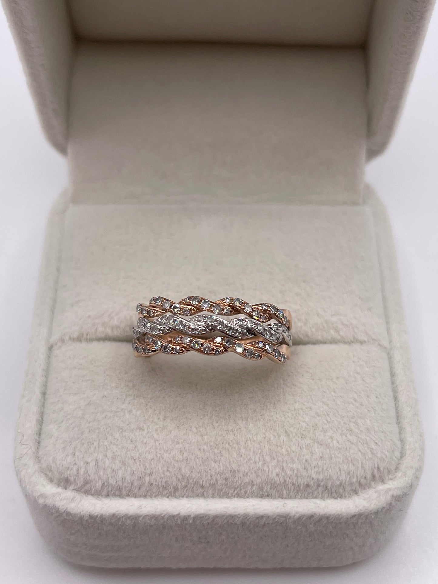 9ct two tone gold diamond ring