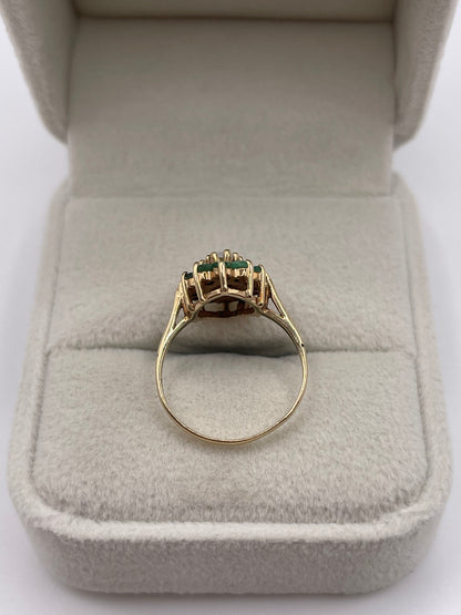 9ct gold opal and emerald ring