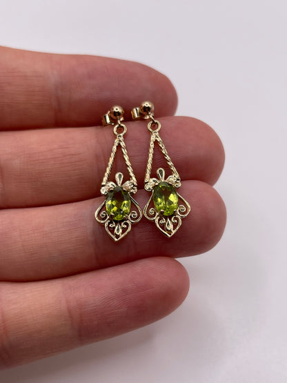 9ct gold peridot earrings