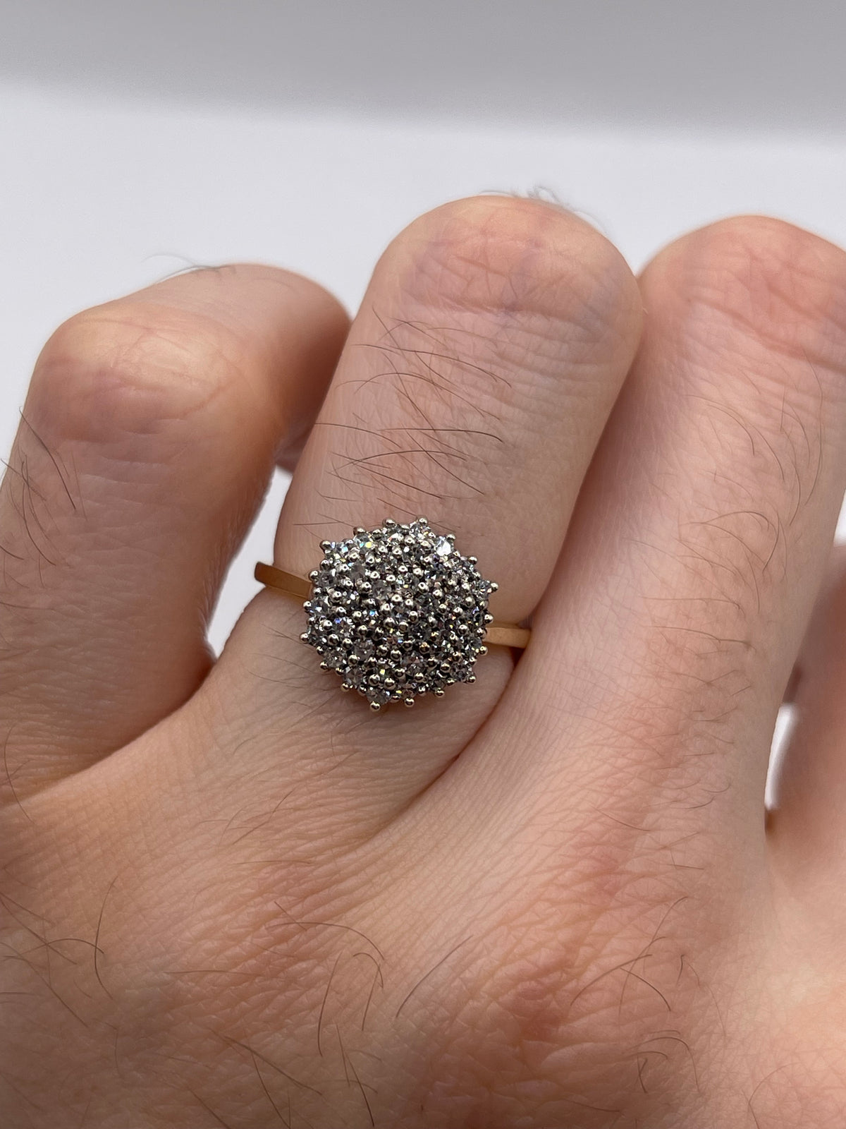 9ct gold diamond cluster ring