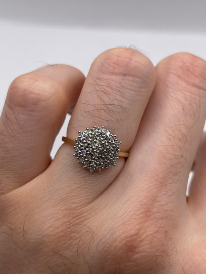 9ct gold diamond cluster ring