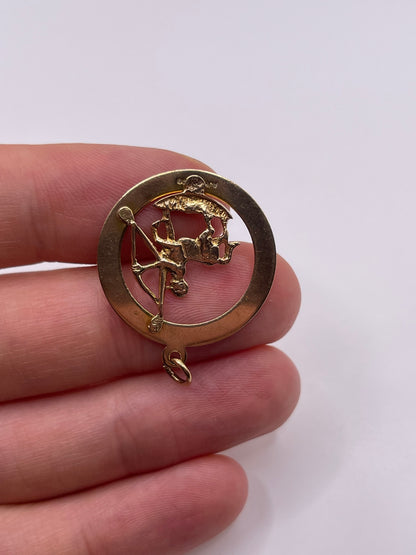 9ct gold Sagittarius pendant