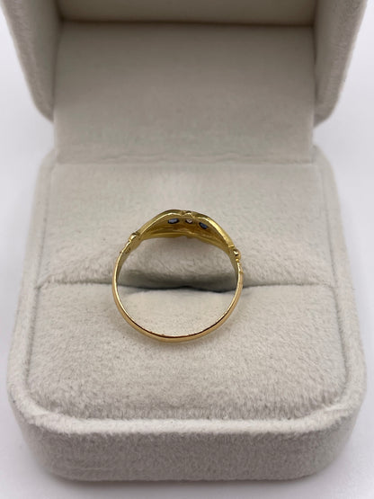 Antique 18ct gold sapphire and diamond ring