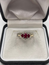 Load image into Gallery viewer, 9ct gold ruby and diamond ring
