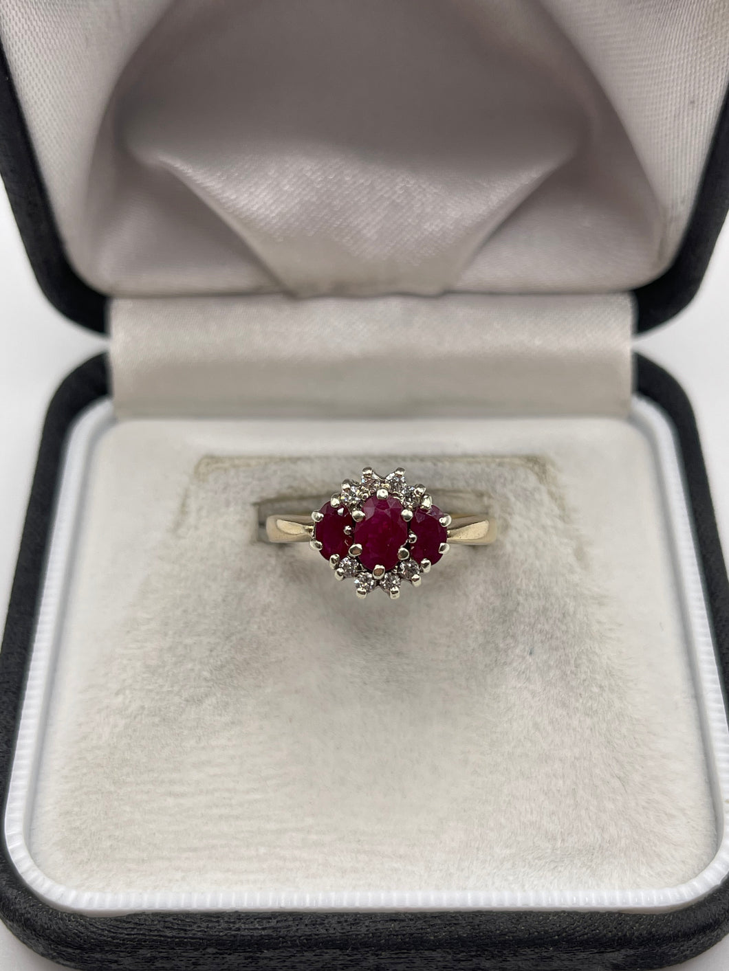 9ct gold ruby and diamond ring