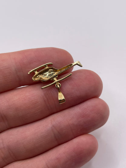 9ct gold helicopter pendant