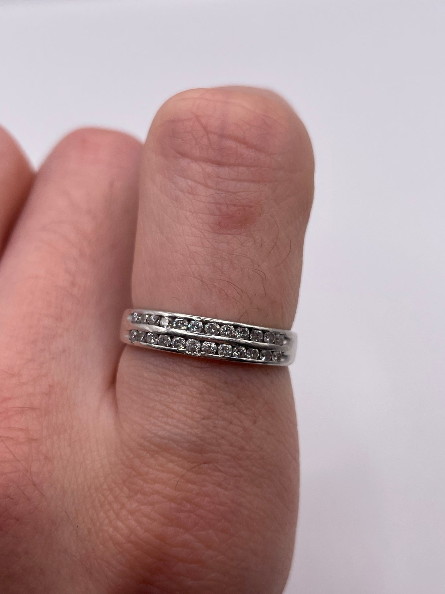 9ct white gold diamond cluster ring