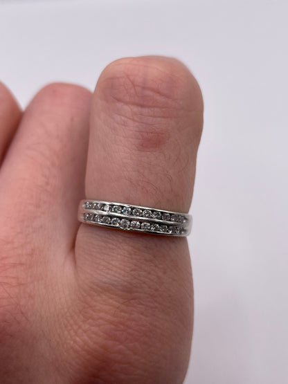 9ct white gold diamond cluster ring