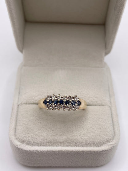 9ct gold sapphire and diamond ring