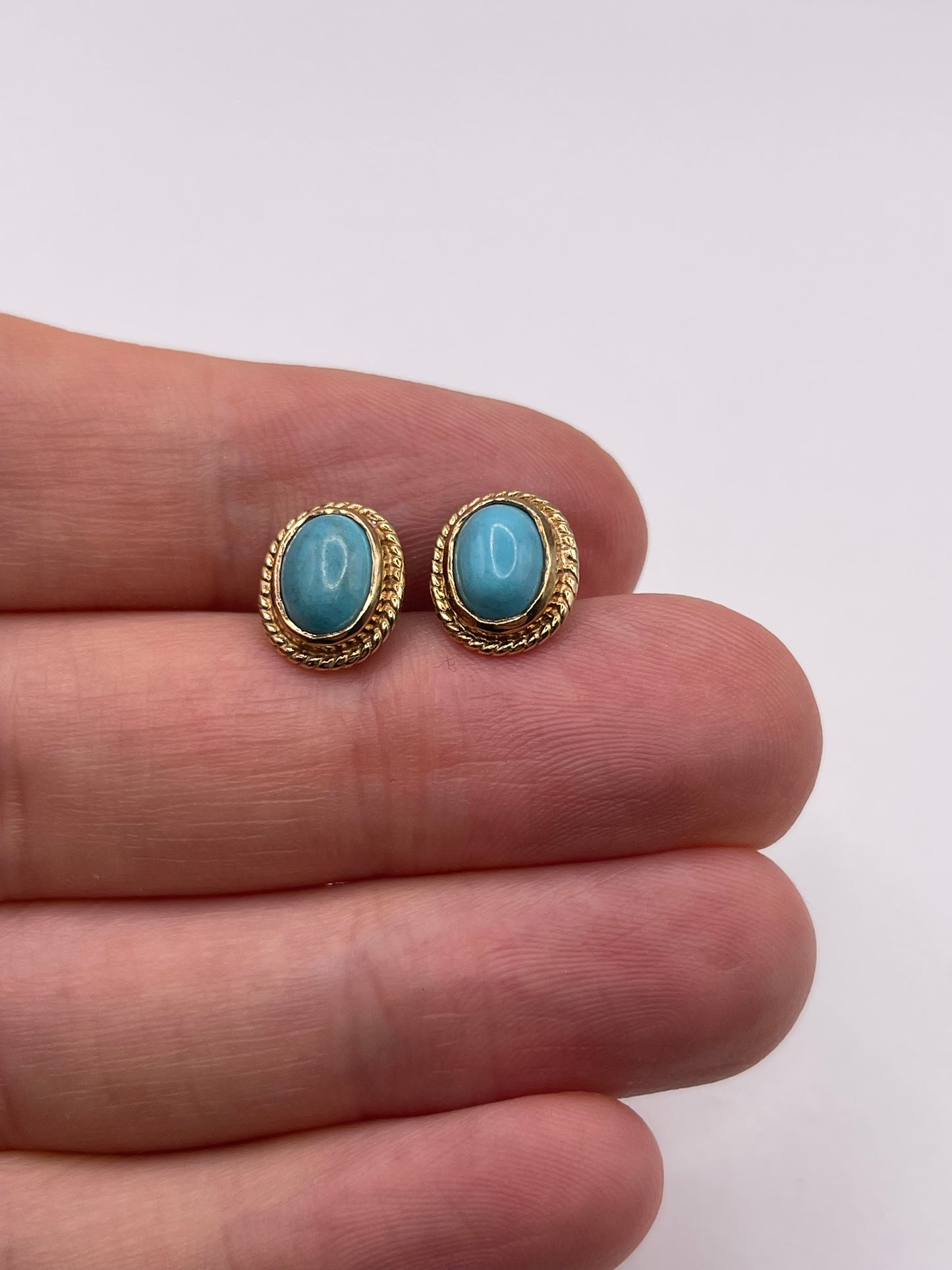 9ct gold turquoise earrings