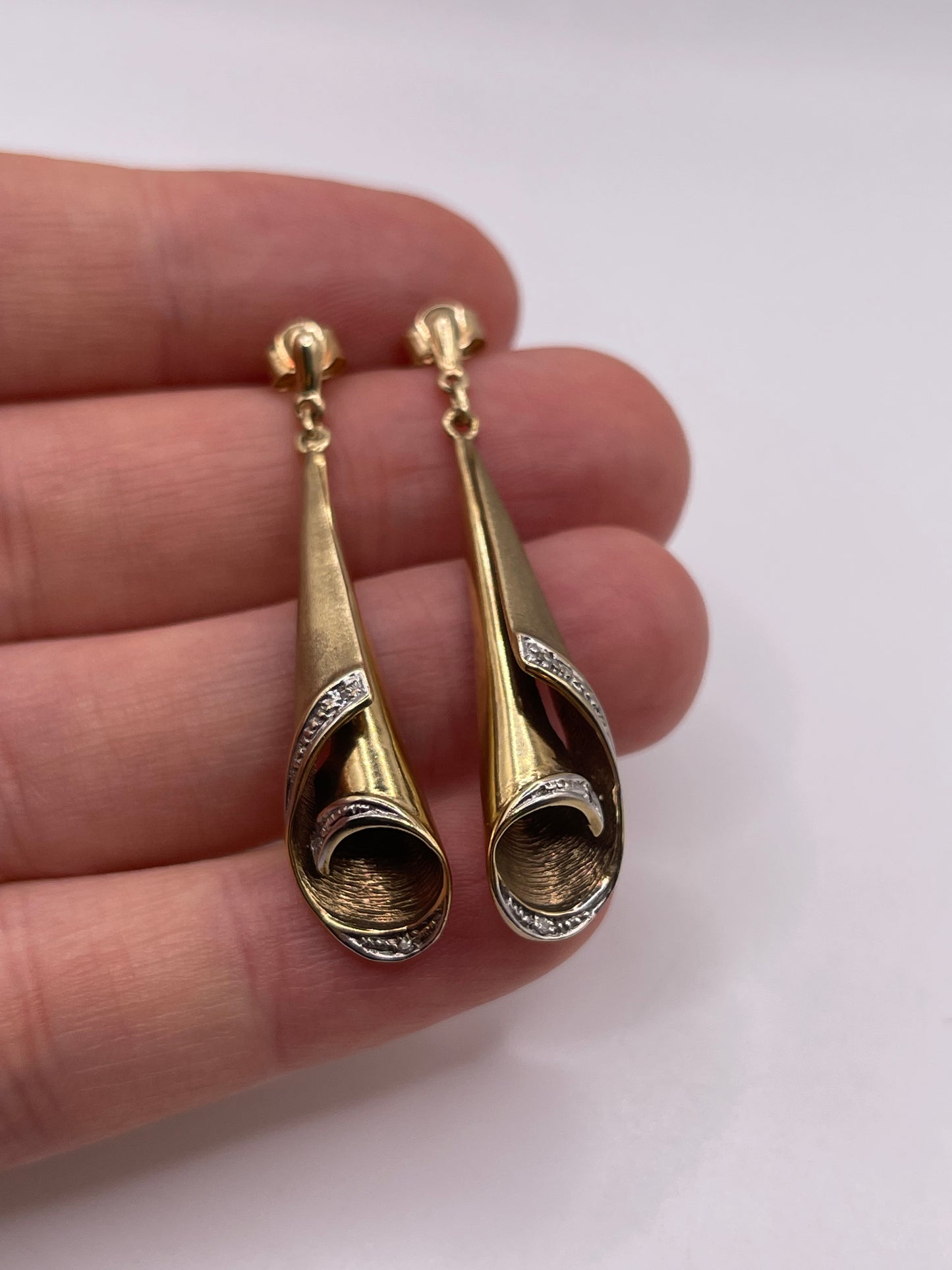 9ct gold diamond earrings