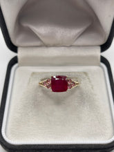 Load image into Gallery viewer, 9ct gold ruby and tourmaline ring
