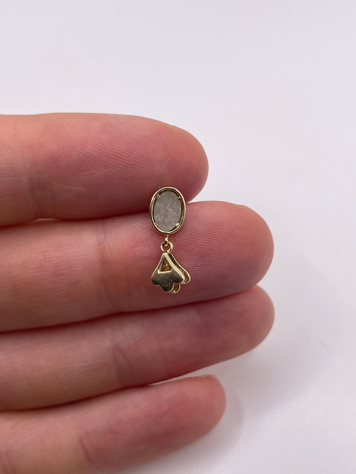 9ct gold jade and diamond pendant