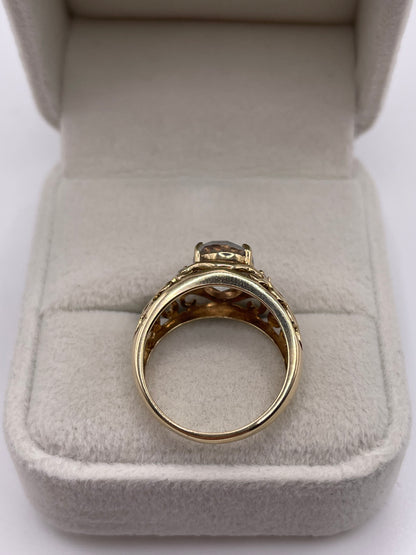 9ct gold topaz and diamond ring