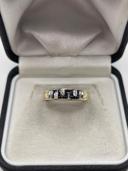 9ct gold sapphire and diamond ring