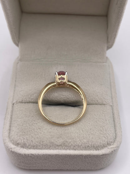 9ct gold pink topaz and diamond ring