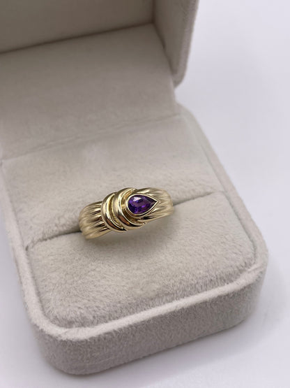 9ct gold amethyst ring