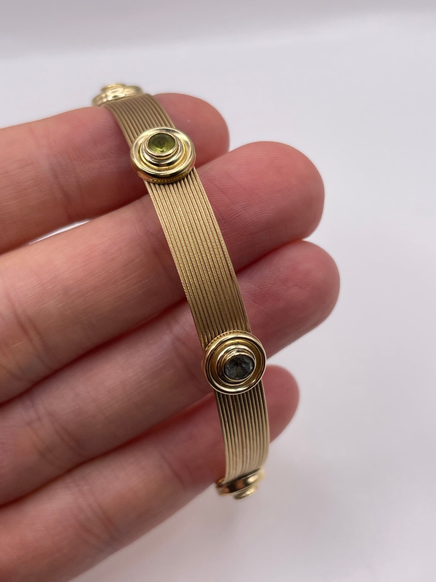 9ct gold topaz and peridot bracelet