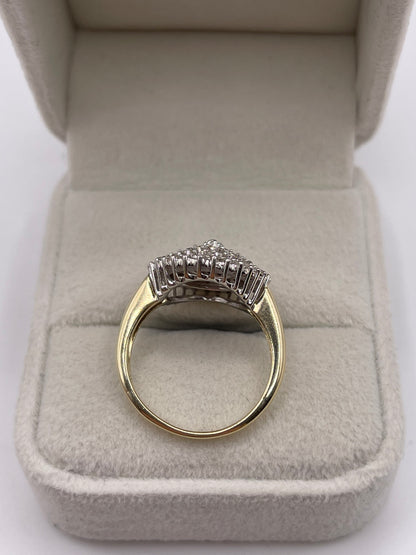 9ct gold diamond cluster ring