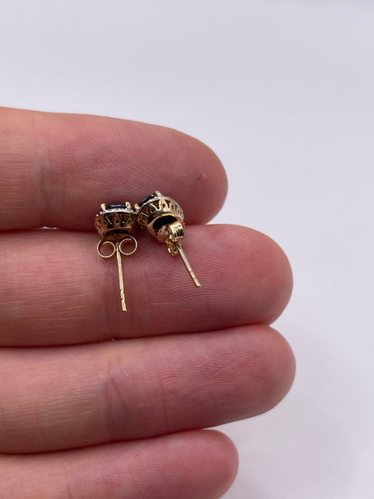 9ct gold sapphire and diamond earrings