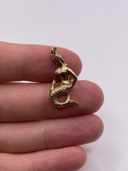9ct gold mermaid charm