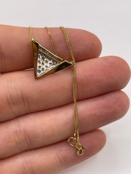 9ct gold diamond cluster necklace