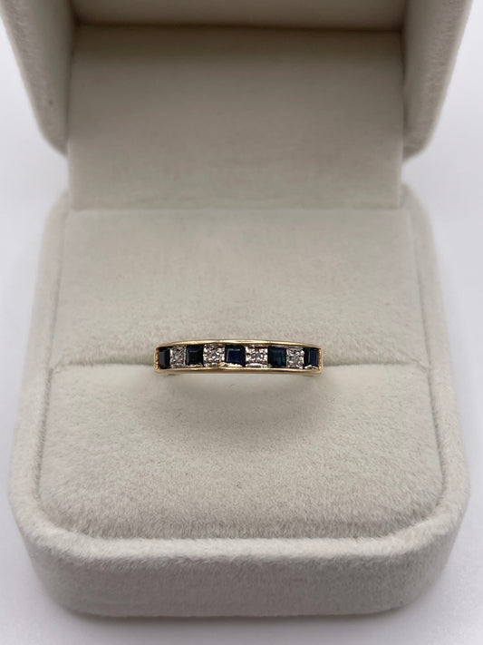 9ct gold sapphire and diamond ring