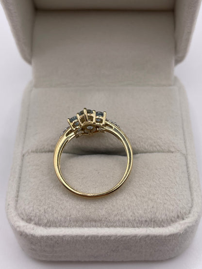 9ct gold topaz cluster ring