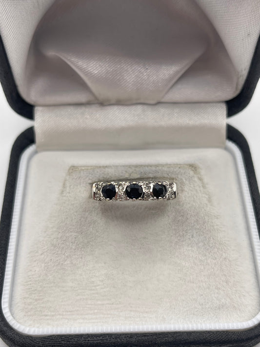 9ct gold sapphire and diamond ring