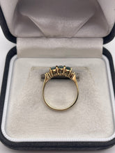 Load image into Gallery viewer, 9ct gold blue zircon and zircon ring
