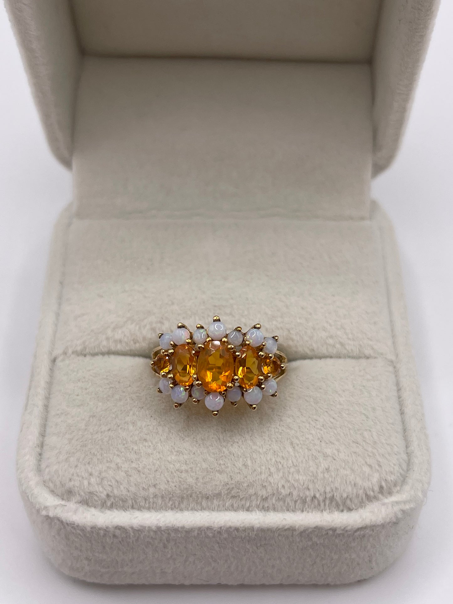 9ct gold opal cluster ring