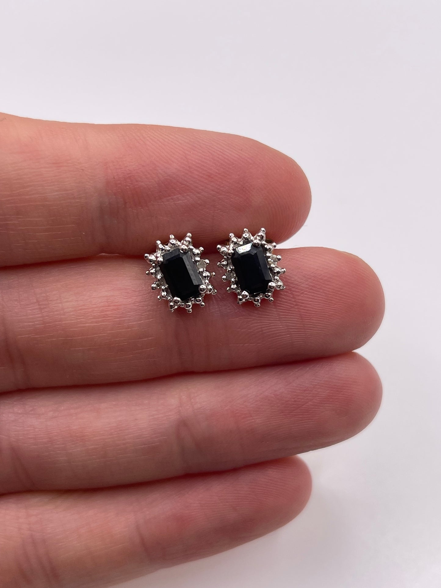 9ct gold sapphire and diamond earrings