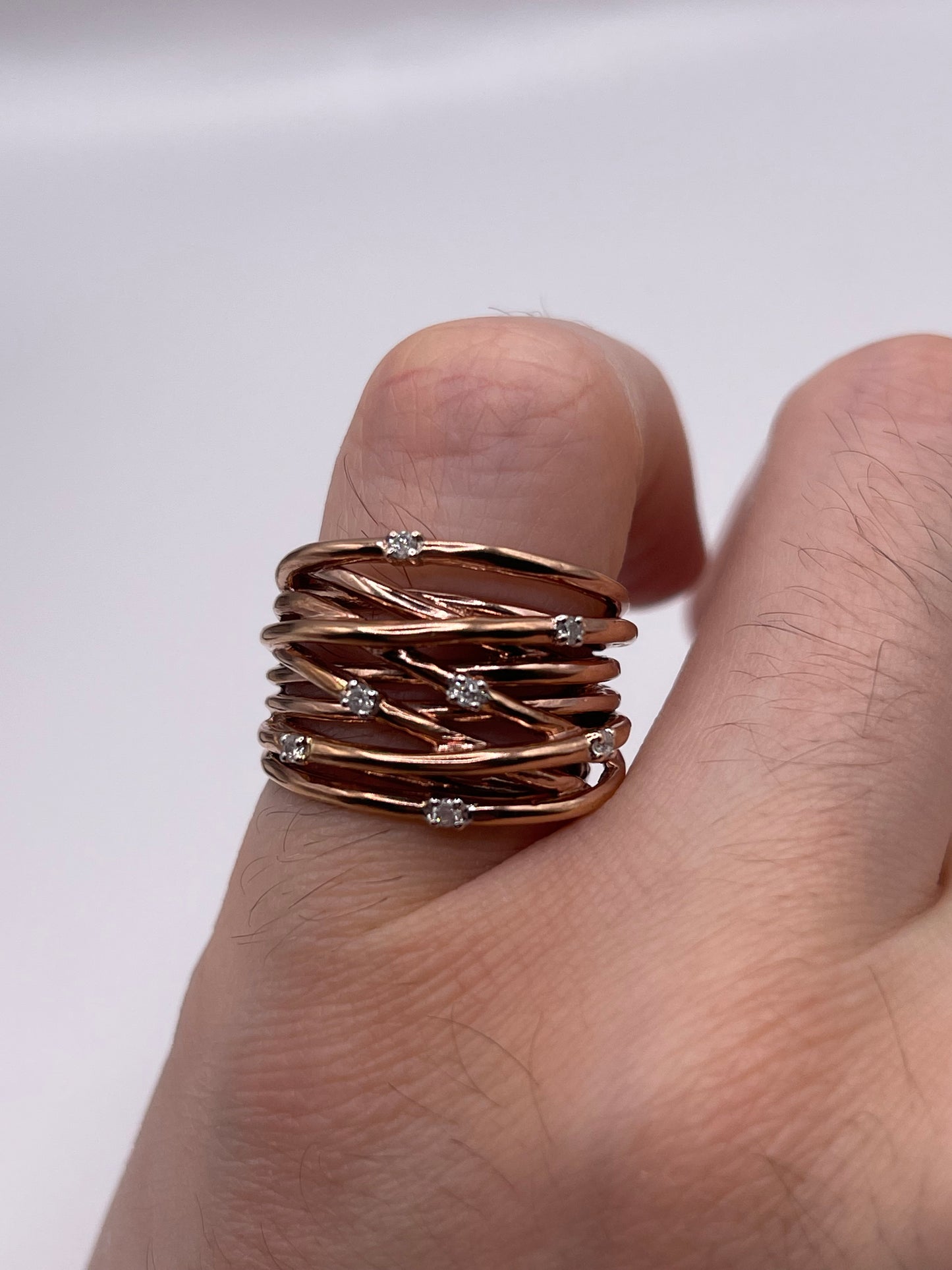 9ct rose gold diamond ring