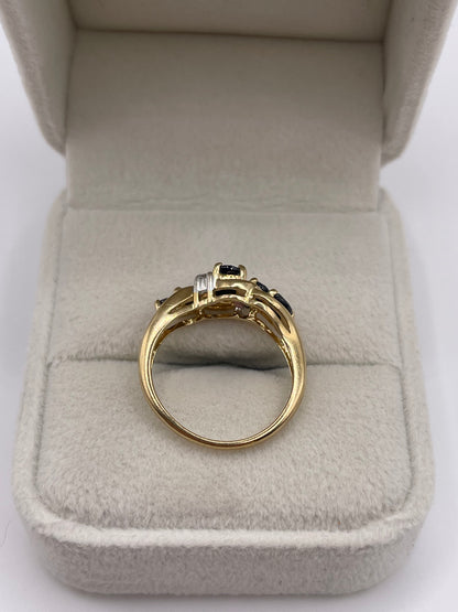 9ct gold sapphire and diamond ring