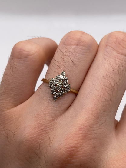 9ct gold diamond cluster ring