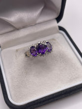 Load image into Gallery viewer, 9ct gold amethyst and diamond ring
