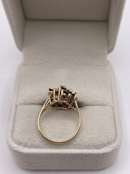 9ct gold sapphire and diamond ring