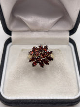 Load image into Gallery viewer, 9ct gold garnet cluster ring
