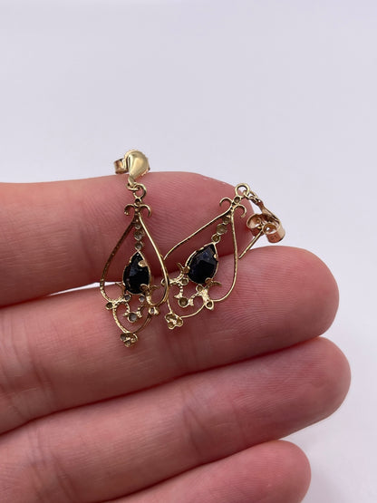 9ct gold sapphire earrings