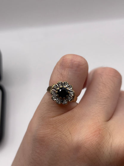 9ct gold sapphire and diamond ring
