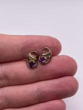 Load image into Gallery viewer, 9ct gold amethyst earrings
