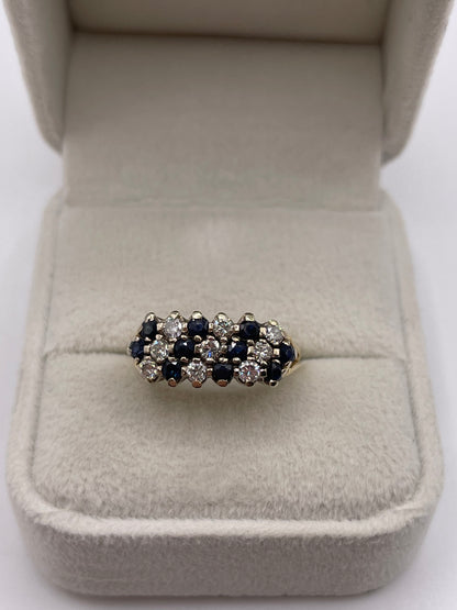 18ct gold sapphire and diamond cluster ring