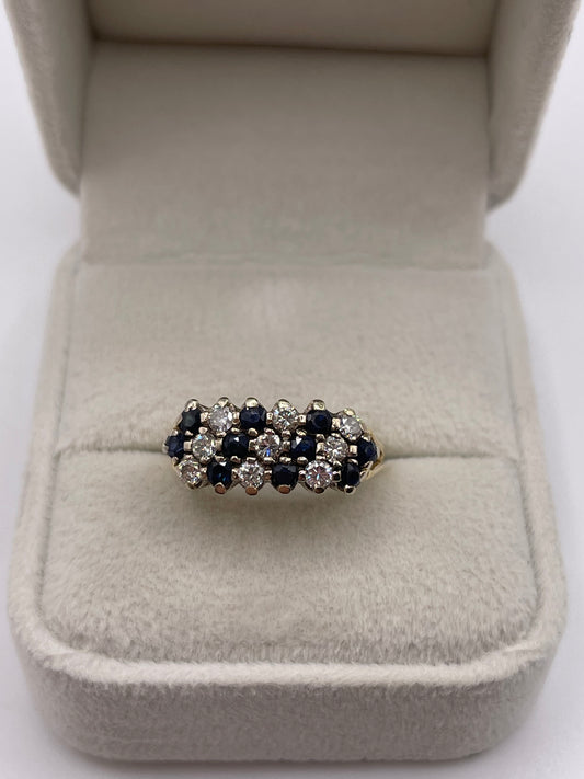 18ct gold sapphire and diamond cluster ring