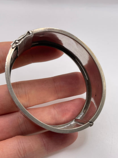 Antique silver back and front bangle