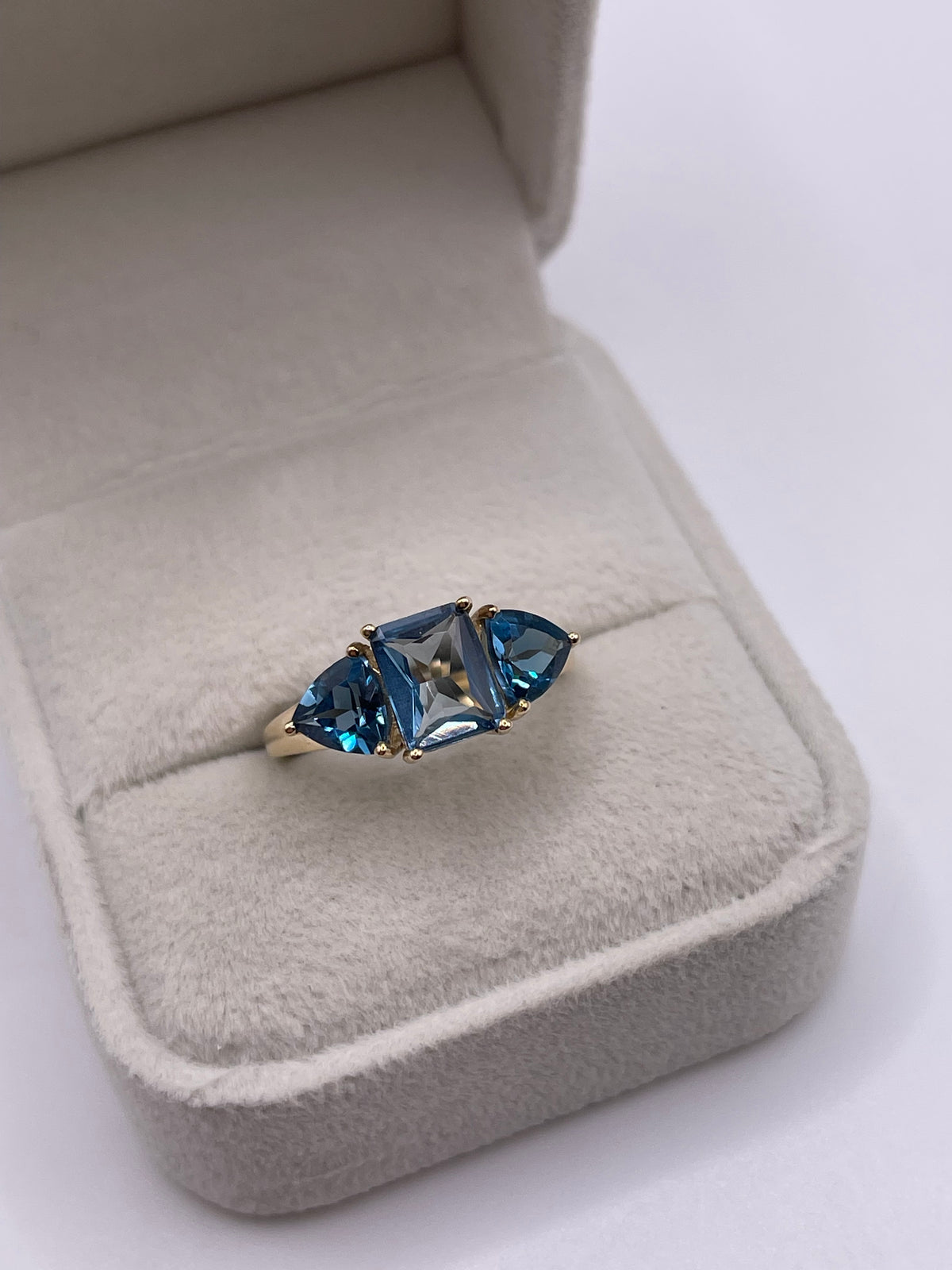 9ct gold blue topaz ring