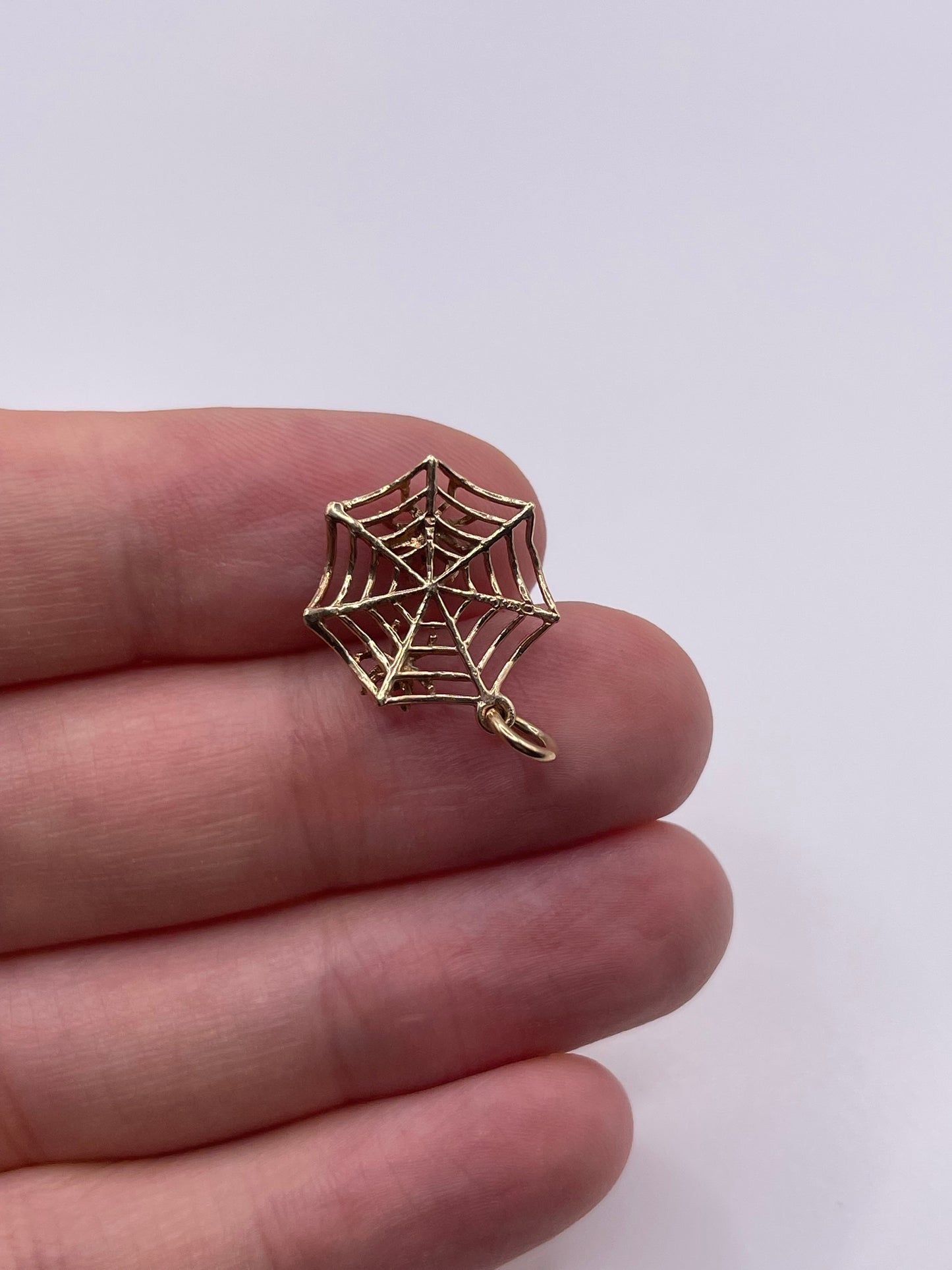 9ct gold spiders web charm