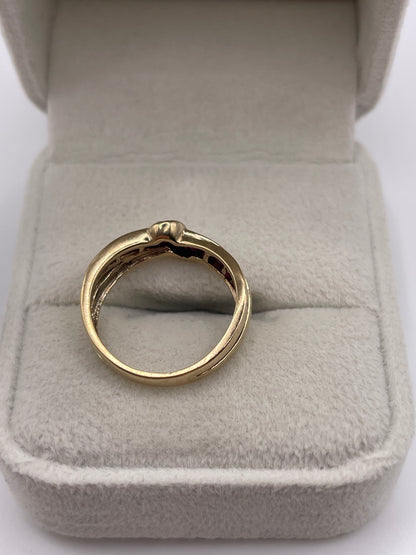 9ct gold ruby and diamond ring